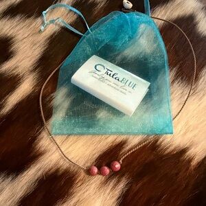 New Tula blue rose rhodonite stone  Necklace